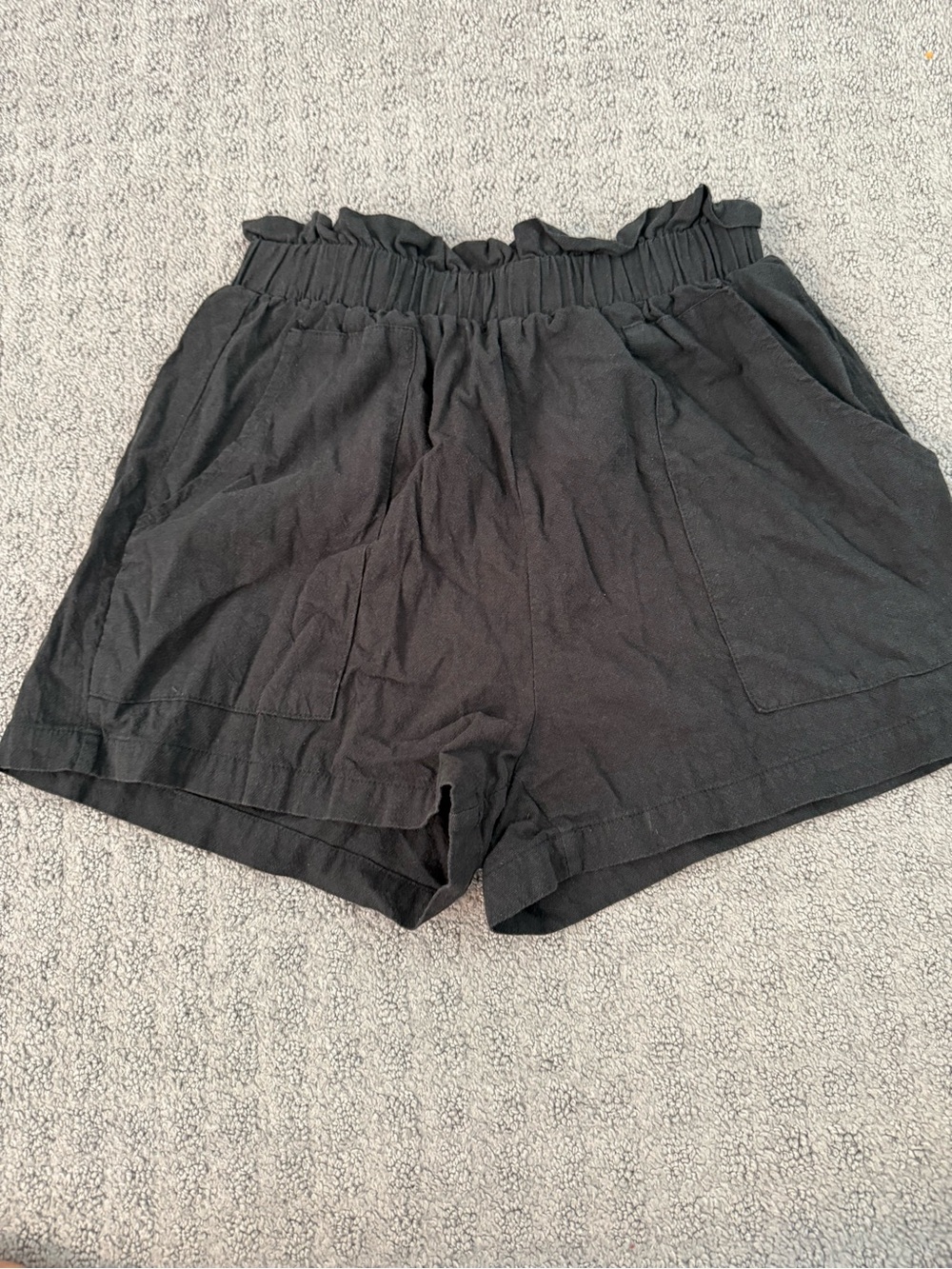 SHEIN Black Paperbag Waist Kids Shorts